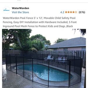 Black Pool Safety Fence 5'x12'